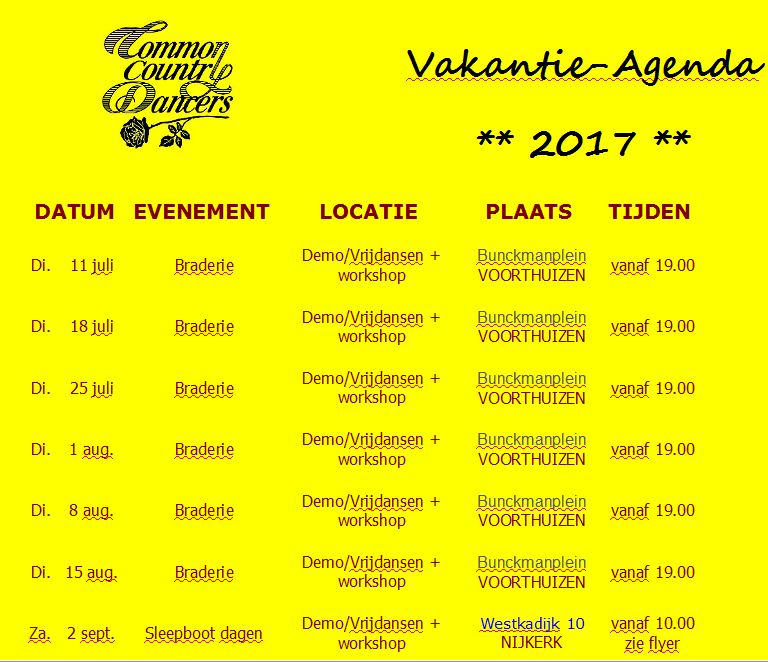 vakantie agenda 2017 vakantie agenda 2017